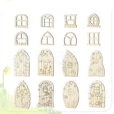 Wooden Fairy Door Figurines Ornaments WG60624-01-1