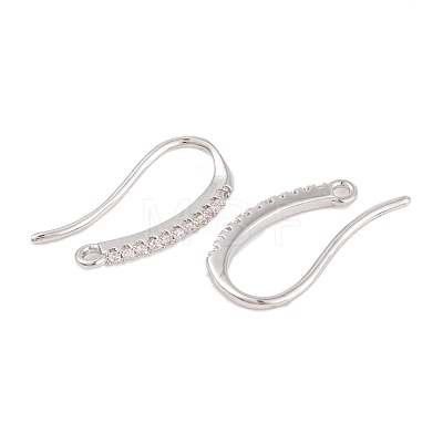 Rack Plating Brass Cubic Zirconia Earring Hooks KK-S374-05P-04-1