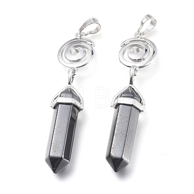 Synthetic Non-magnetic Hematite Pointed Big Pendants G-D0021-01P-14-1