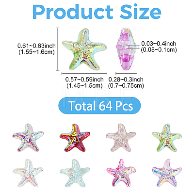 64Pcs 8 Colors Electroplate Glass Beads EGLA-YW0005-79-1