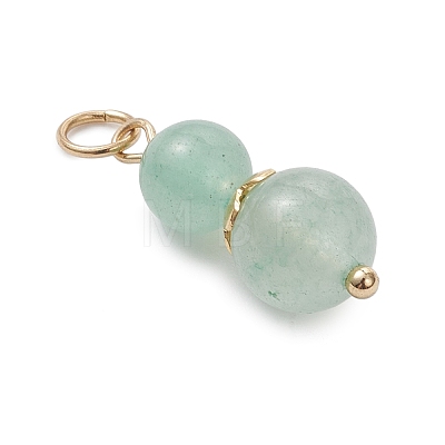3Pcs 3 Styles Natural Green Aventurine & Moss Agate & Unakite Round Beaded Pendants PALLOY-JF04701-02-1