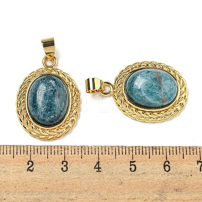 Natural Apatite Oval Pendants G-B079-02G-06-1