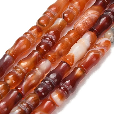Natural Banded Agate Beads Strands G-Z144-A01-01A-1