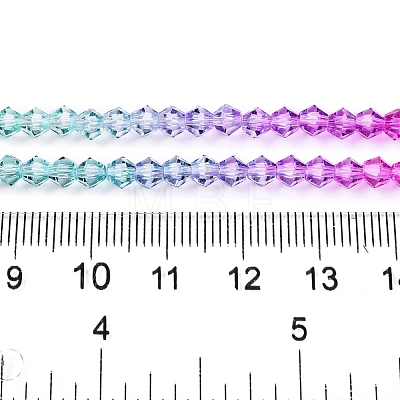 Gradient Color Baking Painted Glass Bead Strands DGLA-A039-T2mm-A011-1