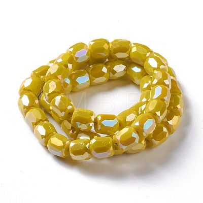 Electroplate Opaque Glass Beads GLAA-F108-10B-01-1