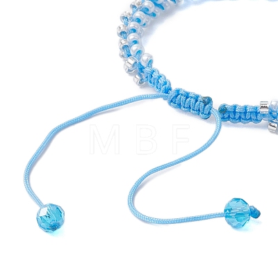 Round Glass Seed Braided Bead Bracelets BJEW-MZ00088-01-1