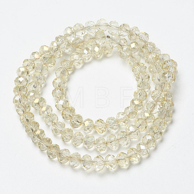 Electroplate Transparent Glass Beads Strands EGLA-A034-T6mm-H03-1
