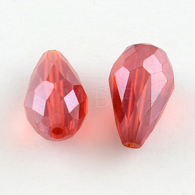 AB-Color Plated Teardrop Glass Beads EGLA-R104-8x11-1