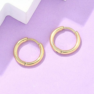 Ion Plating(IP) 304 Stainless Steel Huggie Hoop Earrings EJEW-F111A-14mm-G-1