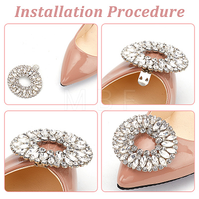 Alloy Crystal Rhinestone Shoe Decoration DIY-FG0003-73-1