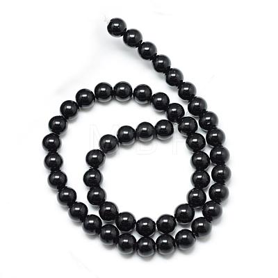 Synthetic Black Stone Bead Strands G-R345-6mm-35-1-1