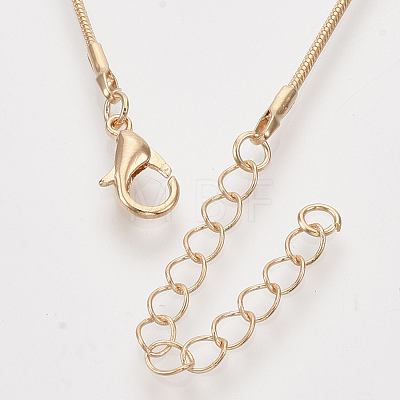Brass Round Snake Chain Necklace Making MAK-T006-11B-KC-1