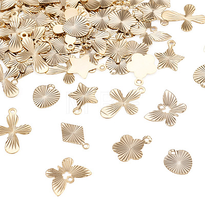 Spritewelry 84Pcs 6 Style Brass Charms & Pendants KK-SW0001-03-1