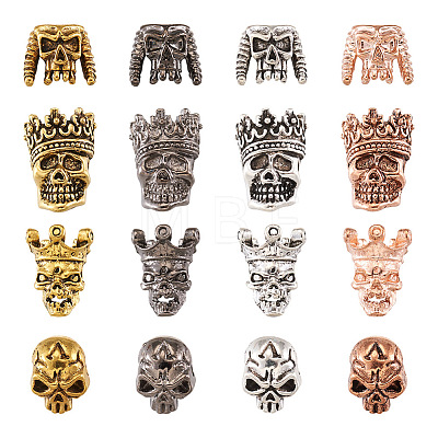 Fashewelry 32Pcs 16 Styles Tibetan Style Alloy Beads FIND-FW0001-13-1