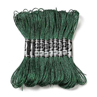 10 Skeins 12-Ply Metallic Polyester Embroidery Floss OCOR-Q057-A15-1