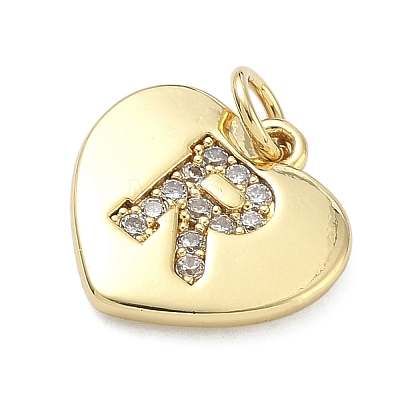 Brass Micro Pave Clear Cubic Zirconia Pendants KK-D229-01G-18-1