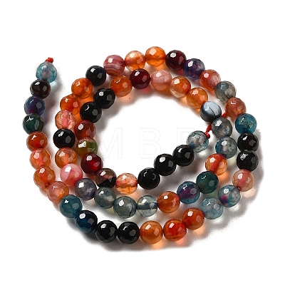 Natural Agate Beads Strands G-H1593-6mm-10-1