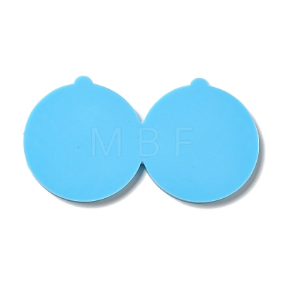 DIY Hollow-out Flat Round Pendant Silicone Molds DIY-I099-37-1