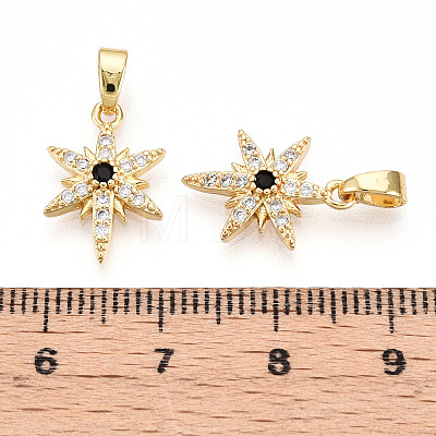 Brass Micro Pave Cubic Zirconia Pendants KK-T070-59A-G-1