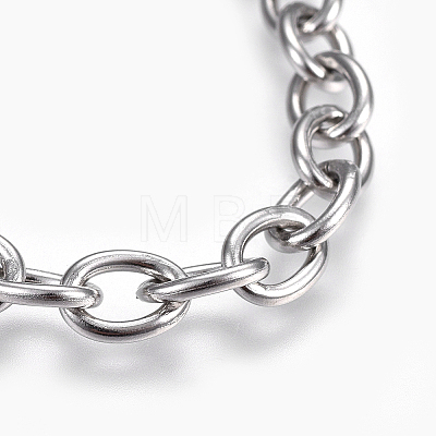 Tarnish Resistant 304 Stainless Steel Cable Chain Bracelets X-BJEW-P239-05-1