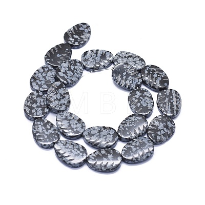 Natural Snowflake Obsidian Beads Strands G-K293-A05-B-1
