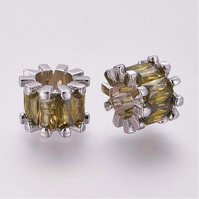 Brass Cubic Zirconia Beads ZIRC-G091-27P-05-1