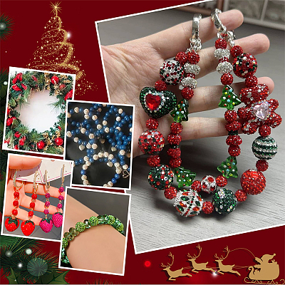 36Pcs 6 Colors Rhinestone Clay Pave Beads RB-PH0001-63-1