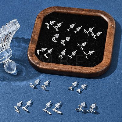 2 Pairs Alloy Stud Earrings for Women EJEW-FS0001-27E-1