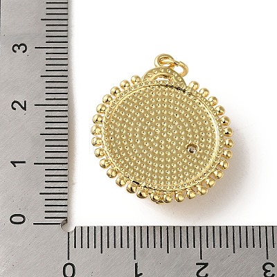 Brass Micro Pave Cubic Zirconia Pendants KK-R162-032A-G-1