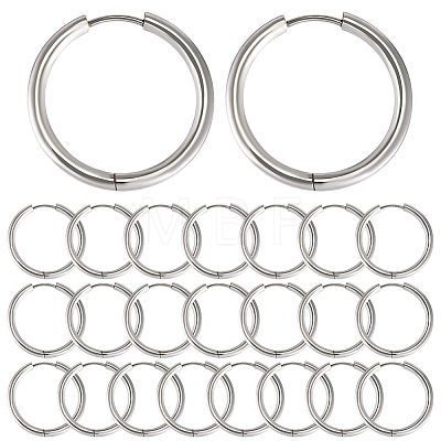 12 Pairs 202 Stainless Steel Huggie Hoop Earrings EJEW-SC0002-02-1