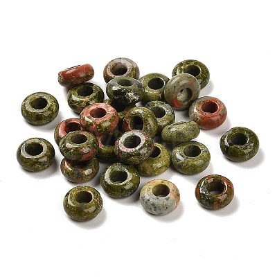 Natural Unakite European Beads G-R488-02M-1