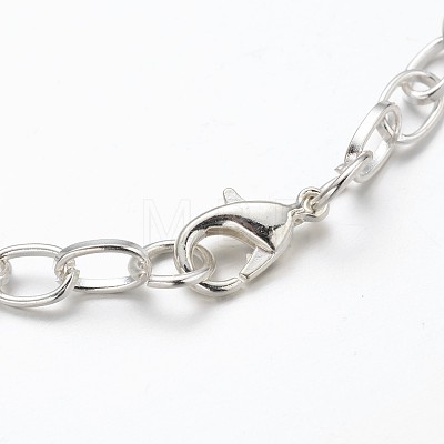 Iron Cable Chain Bracelet Making with Lobster Claw Clasps X-IFIN-H031-S-1