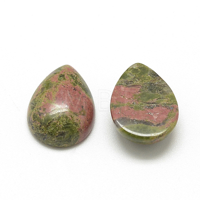Natural Unakite Cabochons G-R417-10x14-36-1