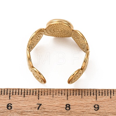 Spiral 304 Stainless Steel Cuff Ring Components STAS-P454-02A-G-1