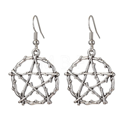 Antique Silver Alloy Dangle Earrings EJEW-JE05551-1