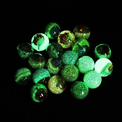 Luminous Transparent Resin Inner Flower Beads RESI-C070-09-1