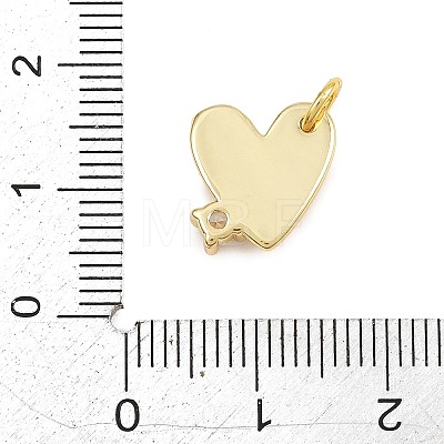 Brass Micro Pave Clear Cubic Zirconia Charms KK-CBA1731-04G-A-1