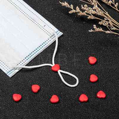 Heart PVC Plastic Cord Lock for Mouth Cover KY-D013-04A-1