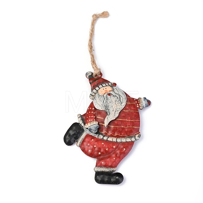 Santa Claus/Father Christmas Iron Ornaments HJEW-G013-08-1