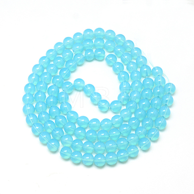 Baking Painted Glass Beads Strands DGLA-Q023-8mm-DB19-1