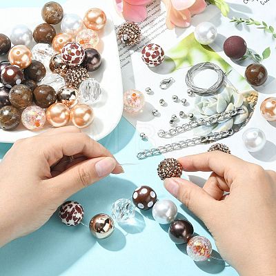 DIY Candy Color Bracelet Necklace Making Kit MACR-CJC0001-12P-04-1