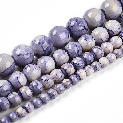 Baking Paint Glass Beads Strands X-DGLA-N003-6mm-C08-1