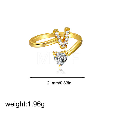 Brass Micro Pave Clear Cubic Zirconia Cuff Open Rings FS-WGF859A-12-1