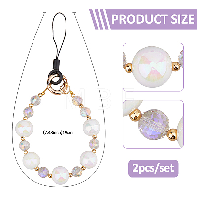 Glass & Acrylic Mobile Straps HJEW-FH00049-1