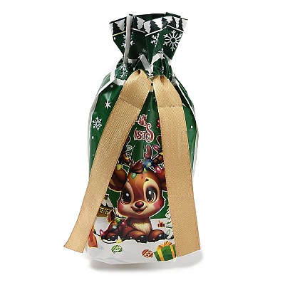 Christmas Theme Plastic Packing Pouches Drawstring Bags ABAG-Q053-03C-1