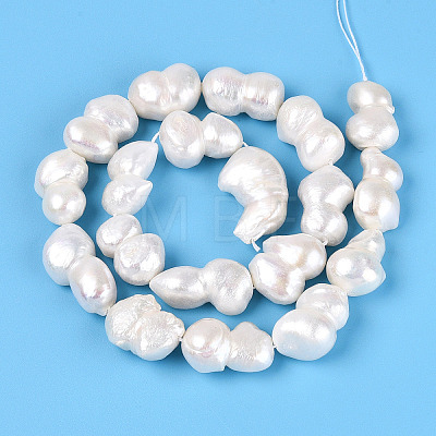 Natural Baroque Keshi Pearl Beads Strands PEAR-E016-014A-1