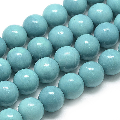 Synthetic Ocean White Jade Beads Strands G-S254-8mm-B02-1