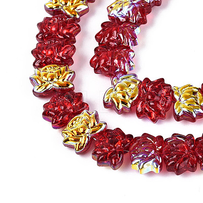 Baking Paint Electroplate Transparent Glass Beads Strands EGLA-N020-04-1