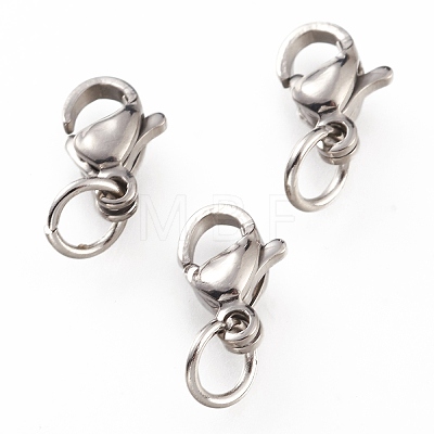 Tarnish Resistant 304 Stainless Steel Lobster Claw Clasps LS-STAS-G240-01A-P-1