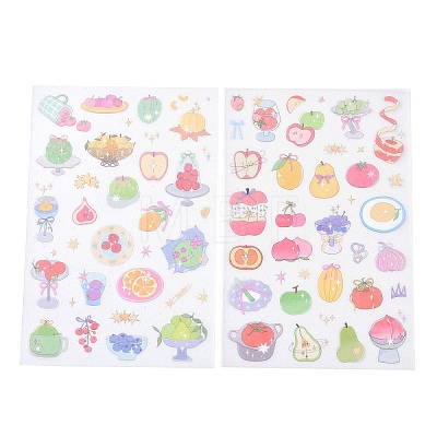 2Pcs 2 Styles PET Self-Adhesive Stickers STIC-P011-A06-1